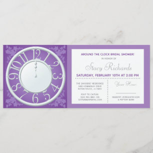 Invitation Flore violette autour de l'Invitation de douche à 