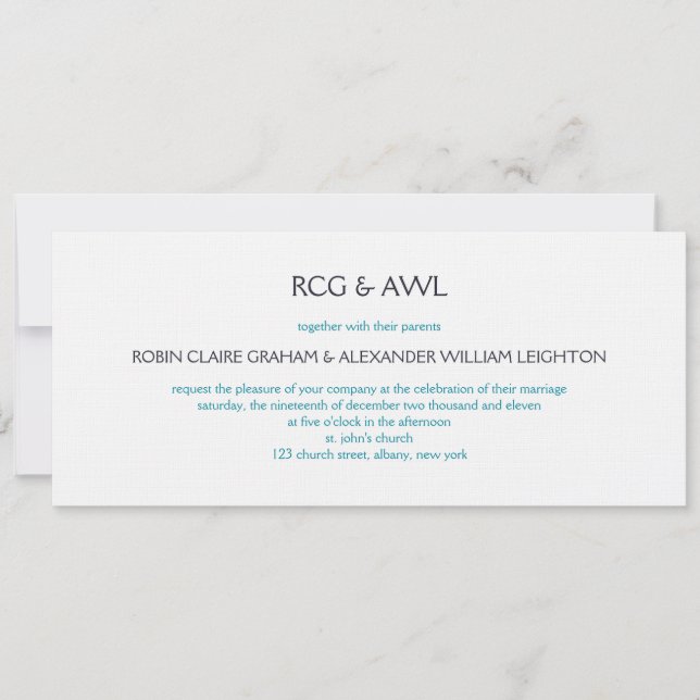 Invitation Florentine : Cerulean ::Faire-part de mariage (Devant)