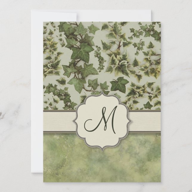 Invitation Florentine Watercolor Ivy (Devant)