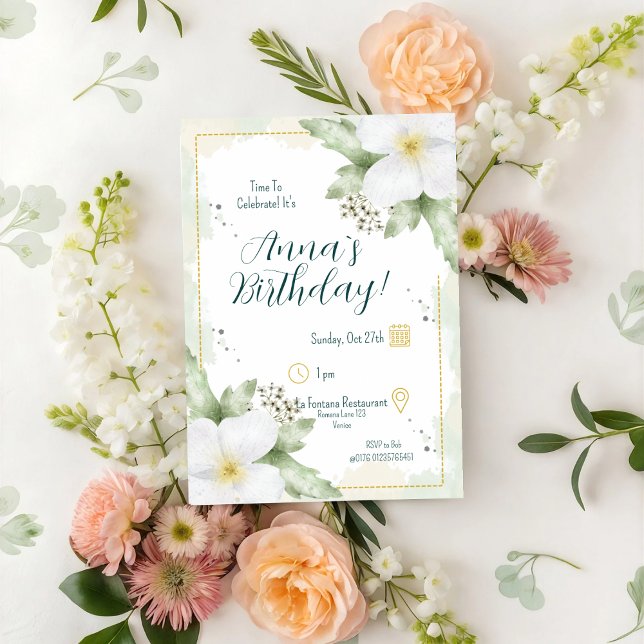 Invitation Flores d'aquarelle en fleurs d'Apple (Créateur téléchargé)