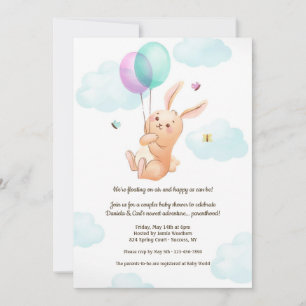 Invitation Flottant sur le Baby shower des couples aériens