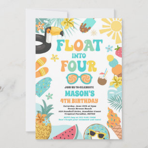 Invitation Flotter dans quatre Tropical Beach 4e fête d'anniv