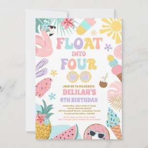 Invitation Flotter dans quatre Tropical Beach 4e fête d'anniv