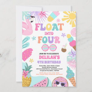 Invitation Flotter dans quatre Tropical Beach 4e fête d'anniv