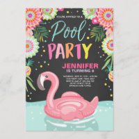 Flotteur tropical de piscine d'invitation de