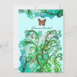 Invitation FLOURIS FANTASQUES bleu vert vif