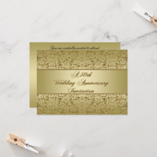 Invitation Flourish Golden 50e Anniversaire de Mariage