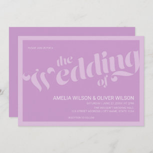 Invitation Flourissant Typographie Lavender Lilac Mariage