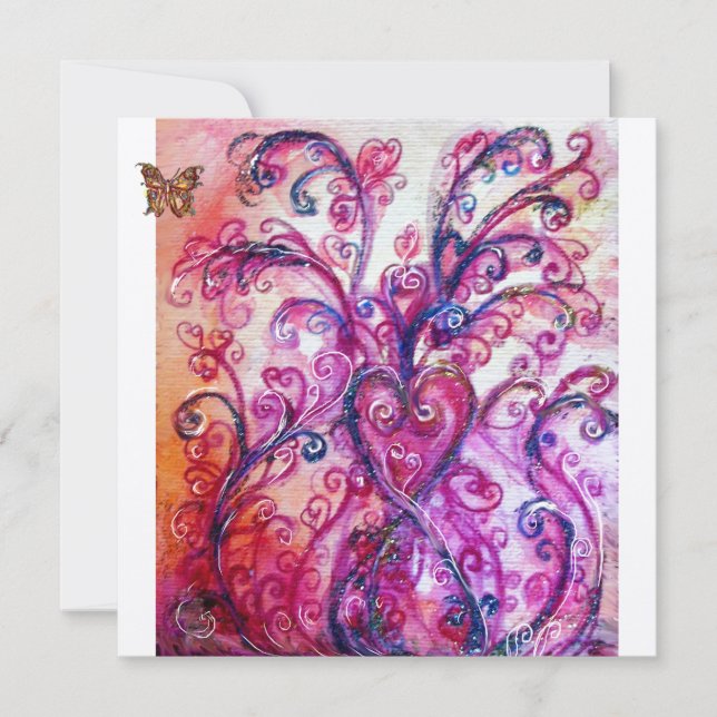 Invitation FLOURITURES FANTAISISTES rouge rose violet blanc v (Devant)