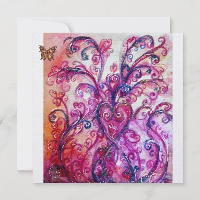 Invitation FLOURITURES FANTAISISTES rouge rose violet blanc v (Devant)
