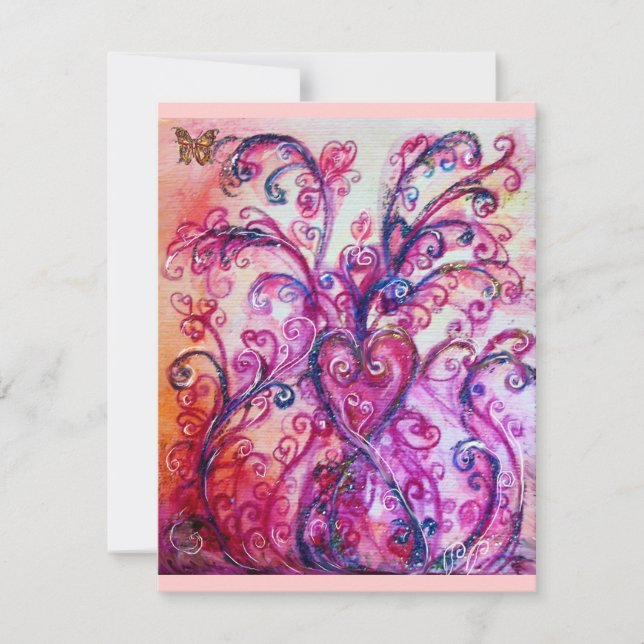 Invitation FLOURITURES FANTAISISTES rouge vif, rose, violet (Devant)