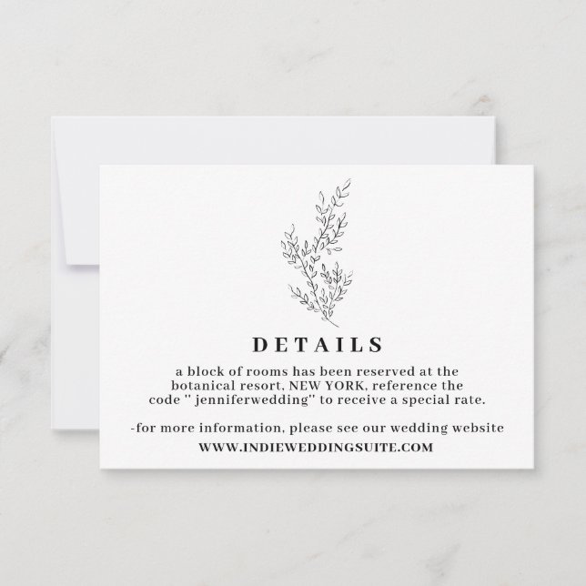 Invitation Flower Boho Clear Détails du mariage Automne (Devant)