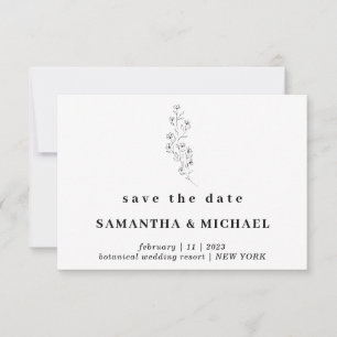 Invitation Flower Boho Clear Indie Enregistrer la date Mariag