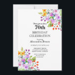 Invitation Flower Frame 70th Birthday Photo Party<br><div class="desc">Invitation photo personnalisable à 70e anniversaire. Peut être personnalisé pour n'importe quel âge.</div>