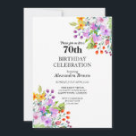 Invitation Flower Frame 70th Birthday Photo Party<br><div class="desc">Invitation photo personnalisable à 70e anniversaire. Peut être personnalisé pour n'importe quel âge.</div>