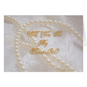 Invitation Flower girl avec perles
