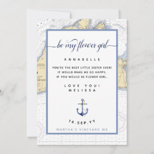 Invitation Flower Girl Mariage nautique   Vignoble de Martha