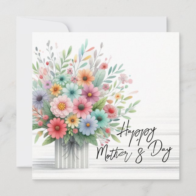 Invitation Flower Happy Mother's Day (Devant)