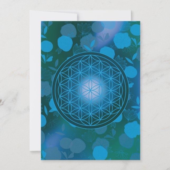Invitation flower of life, chakra,zen,sacred geometric, (Devant)