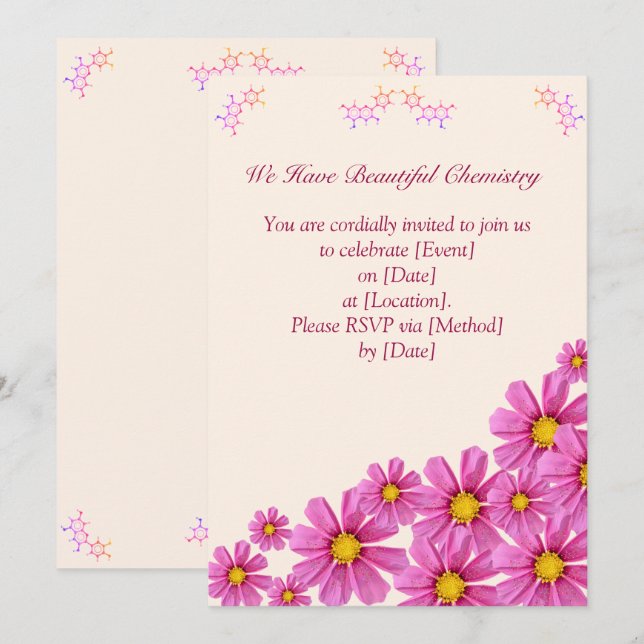Invitation Flower Party de chimie (Devant / Derrière)