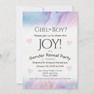 Invitation Flower Pink & Blue Genre Revevevela Party