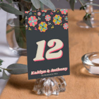Flower Power 70's Retro Super Mariage Table No.