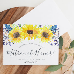 Invitation Flowerfields Be My Matron of Honor Card