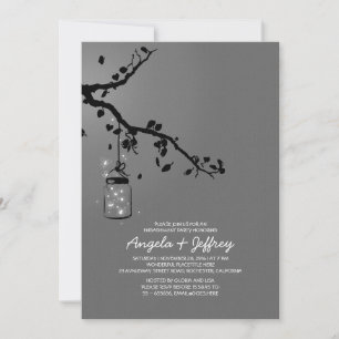 Invitation Flucioles romantiques de mason jar