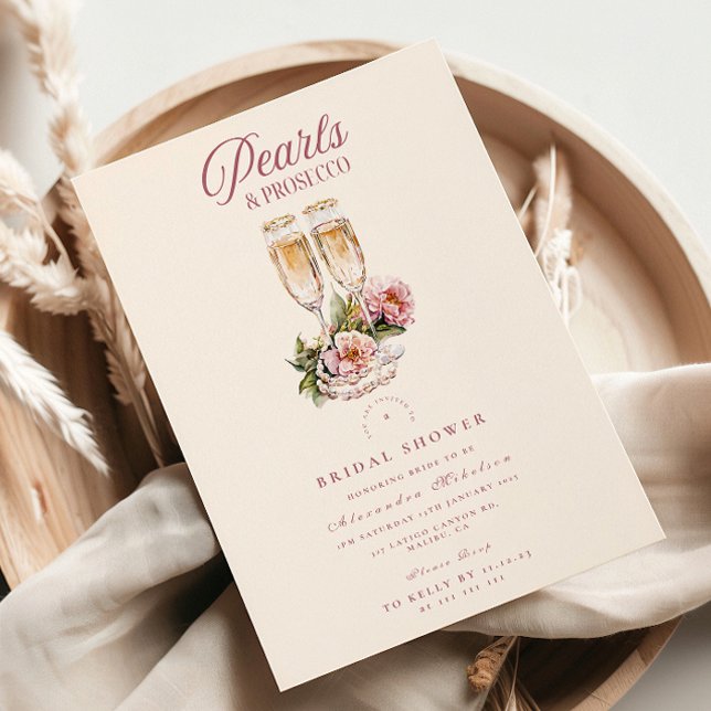 Invitation Flûtes à Champagne et Perles pour Enterrement de V (Créateur téléchargé)