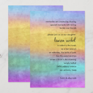 Invitation Flux d'aquarelles bat mitzvah