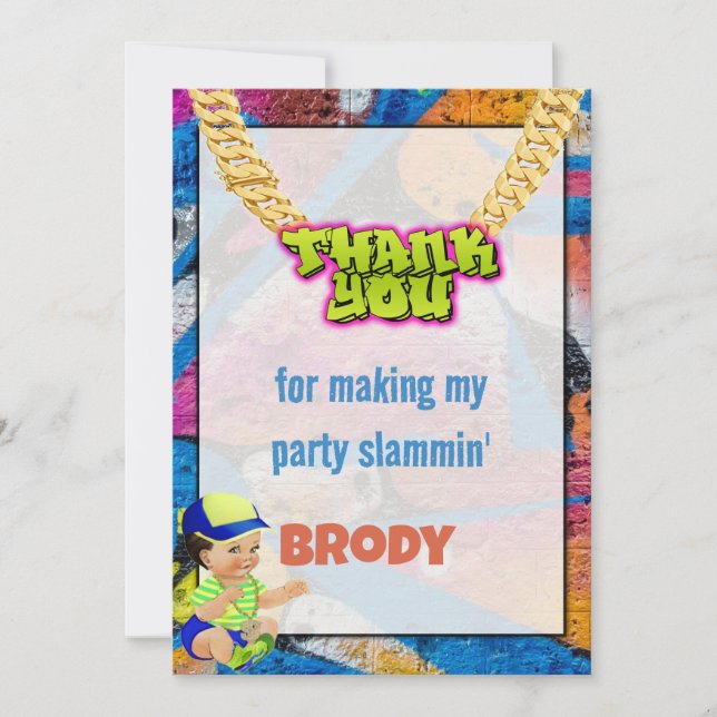 Invitation Fly Prince Baby Merci note (Devant)