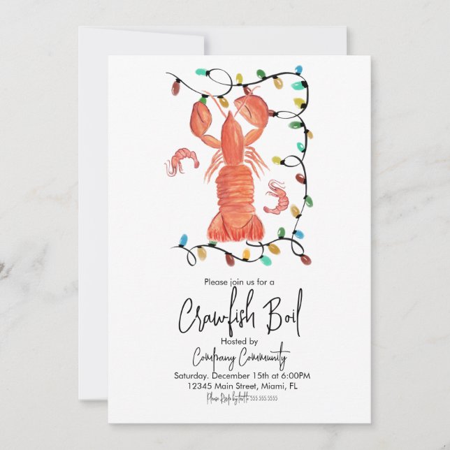 Invitation Flyer de homard de crustacés de langoustines de No (Devant)