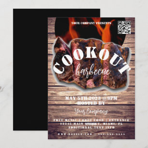 Invitation Flyer de l'entreprise de barbecue de cuisine en pl