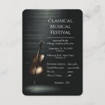 flyer du festival de musique élégant