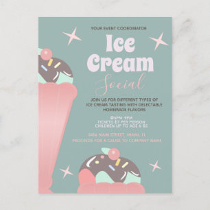 Invitation Flyer pour une Soirée de Crème Glacée R