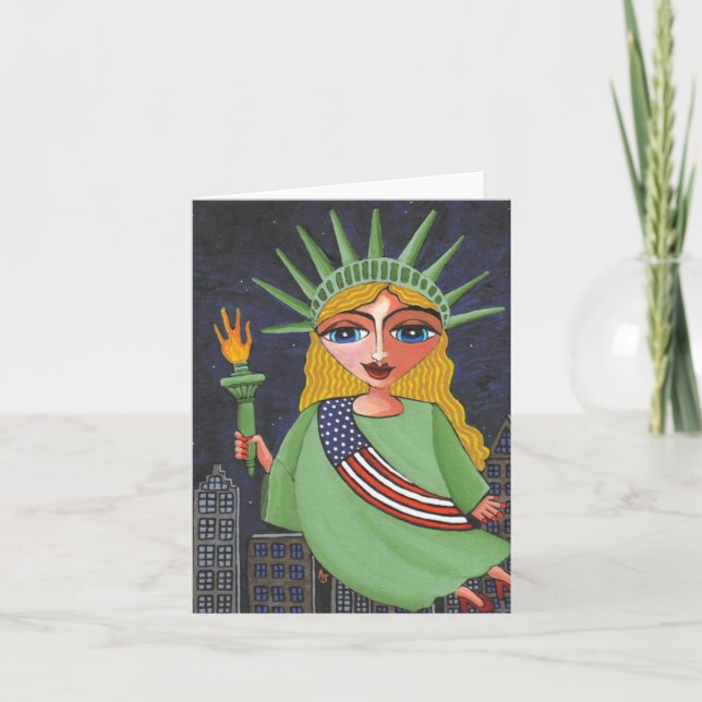 Invitation Flying Lady Liberty - notecard / invites (Devant)
