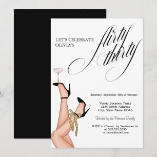 Invitation Flyrty Thirty High Heels Cocktail  30e 