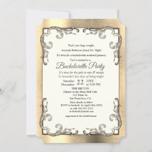 Invitation Foil-Gold-Brass Bachelorette
