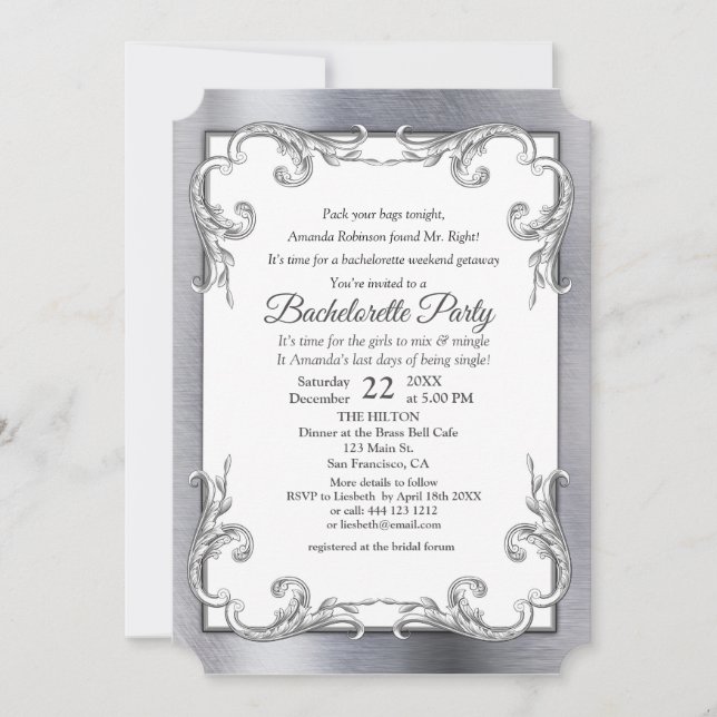 Invitation Foil-Gold-Brass Bachelorette (Devant)