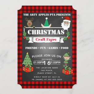 Invitation Foire de Noël artisanal fête collecte de fonds évé