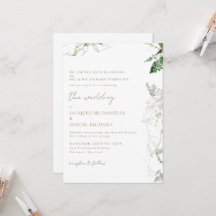 Invitation Foliage Aquarelle Rêveuse Mariage des Deux Parents