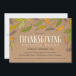 Invitation Foliage d'automne Thanksgiving Dîner de fête Invit<br><div class="desc">Invitation vos invités à votre soirée Thanksgiving avec une invitation rustique moderne avec une cascade de feuilles aux couleurs chaudes de l'automne. Personnalisez avec tous les détails de la fête pour en faire votre propre pour une fête de récolte que vos amis n'oublieront pas bientôt.</div>