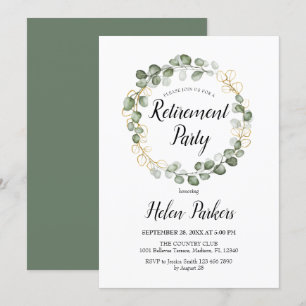 Invitation Foliage Eucalyptus Foliage Party de retraite