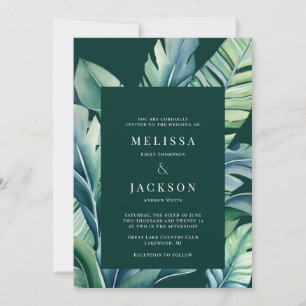 Invitation Foliage exotique sauvage et tropicale Feuille