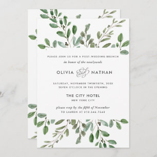 Invitation Foliage minimaliste  Brunch Mariage