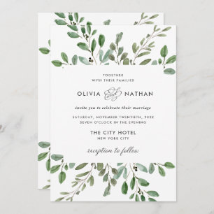 Invitation Foliage minimaliste Mariage