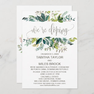 Invitation Foliage Nous sommes Eloping Elopement Réception