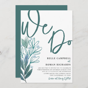 Invitation Foliage rustique Nous faisons Script Sage Mariage 