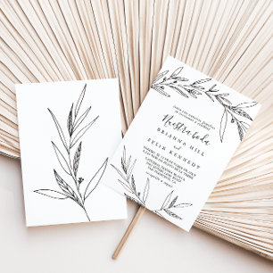 Invitation Foliage simple illustré Nuestra Boda Mariage
