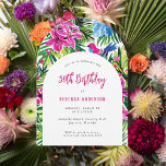 Invitation Foliage tropical Hawaii Luau 30e anniversaire<br><div class="desc">Célébrez au paradis avec notre Tropical Foliage Painting Hawaii Luau 30e anniversaire Modèle de réception. Conçue dans une élégante forme d'arc, cette invitation présente un feuillage tropical à l'aquarelle vibrante, capturant la beauté luxuriante d'Hawaï. Idéal pour un anniversaire tropical, une fête d'anniversaire de destination ou de plage, il allie une...</div>